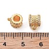 Brass Micro Pave Clear Cubic Zirconia Tube Bails KK-S394-06A-3