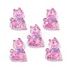 Transparent Resin Bowknot Kitten Decoden Cabochons RESI-M045-07B-1