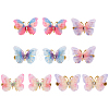 5 Pairs 5 Colors Cloth with Alloy Alligator Hair Clips for Girl PHAR-TA0001-09-6