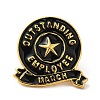 Golden Tone Alloy Outstanding Employee of The Month Enamel Pins JEWB-K021-07G-03-1