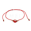 Flat Round with Evil Eye  Braided Bead Bracelets WG2D48B-01-2