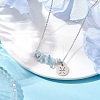 Natural Aquamarine Chip & Constellation Pendant Necklaces NJEW-JN05084-12-2