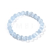 Dyed Natural Selenite Round Beaded Stretch Bracelets for Women G-U005-02H-4