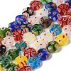 Handmade Millefiori Glass Heart Bead Strands LK-U001-02-1