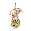 Golden Plated Brass Hollow Round Cage Pendants KK-J249-03G-3