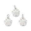 Rack Plating Brass Micro Pave Clear Cubic Zirconia Charms KK-C011-58P-3