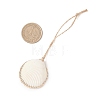 Electroplate Sea Shell Pendant Decorations HJEW-JM04621-3