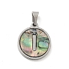 304 Stainless Steel with Paua Shell Pendants STAS-G268-02I-P-2