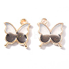 Light Gold Plated Alloy Enamel Pendants ENAM-R136-24D-2