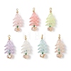 7Pcs 7 Colors Electroplate Glass Pendants PALLOY-MZ00985-1