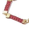 Braided Waxed Polyester Rectangle Link Chain Bracelets BJEW-JB10000-04-3