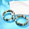 Natural Rutilated Quartz Gemstone Beaded Stretch Bracelets for Women Men BJEW-M049-18B-1