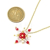 Glass Seed Beads Beaded Star Pendant Necklaces NJEW-MZ00088-05-3