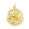 Rack Plating Brass Micro Pave Cubic Zirconia Pendants KK-S396-53G-1