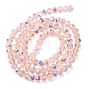 Electroplate Transparent Glass Beads Strands EGLA-A046-01B-15-3