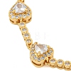 Rack Plating Brass Pave Clear Cubic Zirconia Heart Link Chain Bracelets BJEW-Q347-04G-2