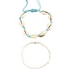 Glass Seed Beaded Stretch Anklets WGF5463-04-2