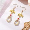 Alloy Glass Earrings EJEW-MZ00313-03-2