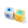 Opaque Printed Acrylic European Beads AC-CBADA7D-14-2