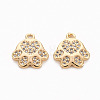 Brass Micro Pave Clear Cubic Zirconia Charms KK-N231-247-NF-1