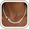 Brass Pave Clear Cubic Zirconia Tennis Necklaces WGA050F-02-1