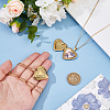 2Pcs 316 Surgical Stainless Steel Heart Photo Locket Pendant Cable Chain Necklaces for Women NJEW-DC0001-15G-3