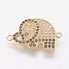 Brass Micro Pave Cubic Zirconia Links ZIRC-G103-21G-1