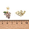 Brass Pave Cubic Zirconia Stud Dangle Earrings CU-CBA2AB4-02G-5