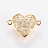 Brass Micro Pave Cubic Zirconia Links X-ZIRC-L068-27G-1