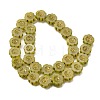 Picasso Baking Paint & Golden Metal Enlaced Glass Beads Strands GL-CBA98F0-04A-3