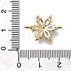 Brass Clear Cubic Zirconia Snowflake Connector Charms KK-Q048-19G-3