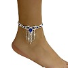 Bowknot Tassel Alloy Rhinestone Anklets for Women WGEE1E3-01-2