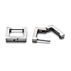 304 Stainless Steel Square Huggie Hoop Earrings STAS-H156-09B-P-3