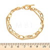304 Stainless Steel Curb & Cable Chain Double Layer Bracelets for Women BJEW-G779-05G-5