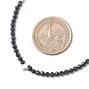 Brass and Faceted Round Natural Black Spinel Beaded Necklaces for Women NJEW-JN05657-01-4