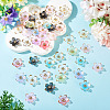 100Pcs Transparent Resin Sakura Flower Bead Caps RESI-TAC0012-20-5