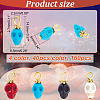 160Pcs 4 Colors Dyed Synthetic Turquoise Charms G-FH0001-76-6