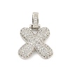 Brass Micro Pave Clear Cubic Zirconia Pendants KK-B099-01P-X-1