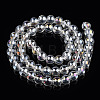 Electroplate Transparent Glass Beads Strands GLAA-T032-T10mm-AB13-3