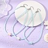 3Pcs 3 Colors Ocean Handmade Porcelain Starfish Glass Beaded Necklaces for Women NJEW-JN06392-1