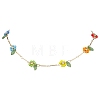 Rainbow Color Glass Beaded Flower Necklaces NJEW-TA00173-01-1