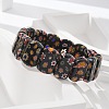 Handmade Millefiori Lampwork Beaded Stretch Bracelets for Men Women BJEW-G738-01A-02-3