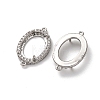 Oval Brass Micro Pave Clear Cubic Zirconia Connector Cabochons Settings KK-NH0007-03P-2