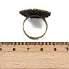 Vintage Adjustable Iron Flower Finger Ring Components Alloy Cabochon Bezel Settings PALLOY-O036-01AB-NF-4