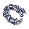 Handmade Blue and White Porcelain Beads Strands PORC-I027-13B-2