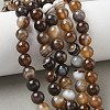 Natural Striped Agate/Banded Agate Bead Strands G-K166-13-8mm-02-5