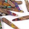 Beadthoven 16Pcs 8 Colors Transparent Resin & Walnut Wood Pendants RESI-BT0001-34-3