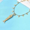 304 Stainless Steel with Synthetic Turquoise Fish Pendant Necklaces for Women NJEW-F362-02G-5