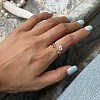 Ocean 304 Stainless Steel Rhinestone Cuff Open Rings SA-CBA183D-08B-G-1