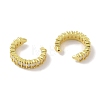 Brass Micro Pave Clear Cubic Zirconia Cuff Earrings for Women EJEW-I305-09G-2